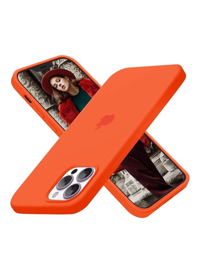 MARGOUN - 3 Pack Silicone Case Soft Slim Liquid Gel Silicone Shockproof Phone Cover Microfiber Lining Full Body Protection For Apple iPhone 12 Pro Max 6.5 Inch Dark Blue/Orange/Red - Image 1