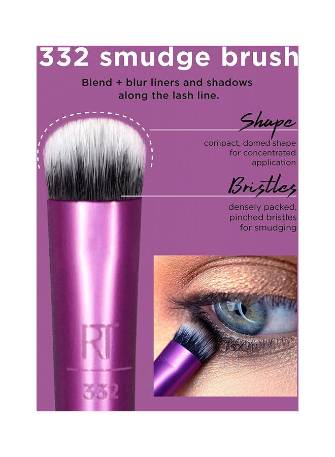 REAL TECHNIQUES - Eyeshadow Brush Set, Makeup with Gel Eyeliner, Flat Eye, and Eyelash Brushes, Purple and Real Techniques Flawless Base Brush Set with Miracle Complexion Sponge Multicolour - Image 1