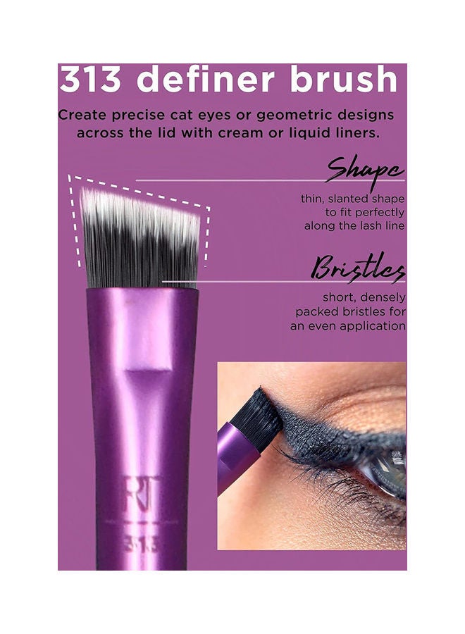 REAL TECHNIQUES - Eyeshadow Brush Set, Makeup with Gel Eyeliner, Flat Eye, and Eyelash Brushes, Purple and Real Techniques Flawless Base Brush Set with Miracle Complexion Sponge Multicolour - Image 1