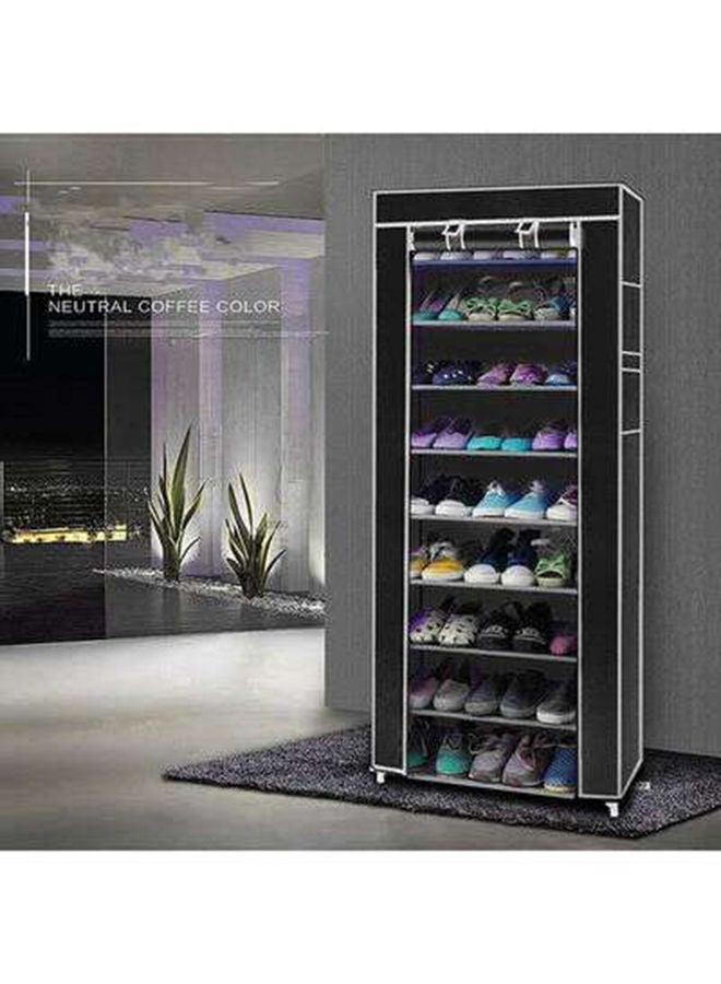 ALMUFARREJ Shoe Rack 9 Shelves Black 60x30x160cm | Best Price KSA ...