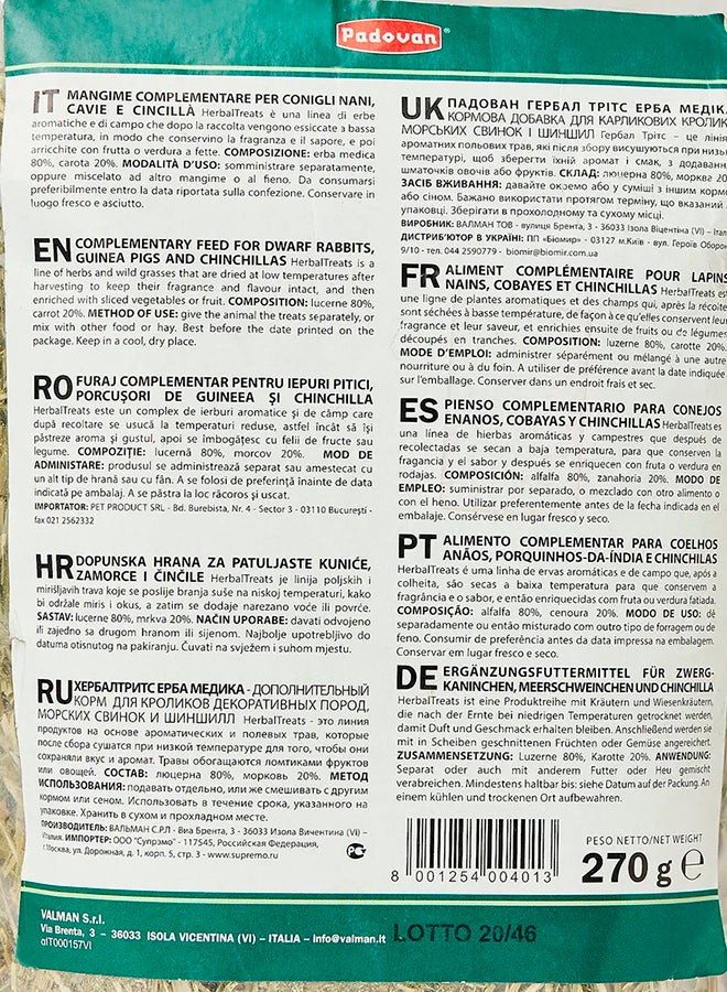 Padovan - Herbal Treats Complemantary Feed For Rabbits Multicolour 270grams - Image 1