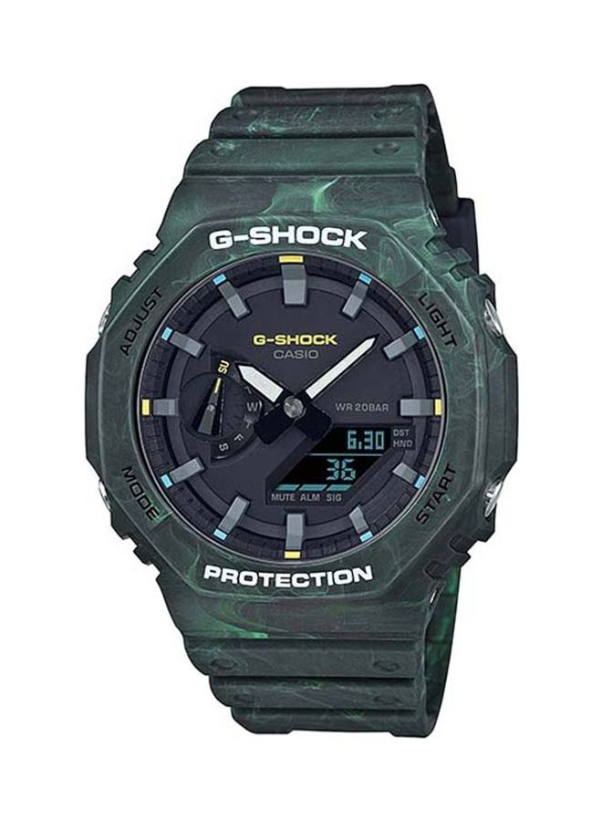 جي شوك Men's Casio Analog-Digital Watch Water Resistant GA-2100FR-3ADRGreen - Image 1