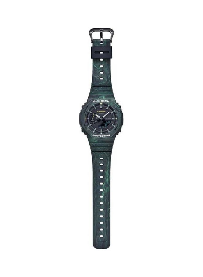 جي شوك Men's Casio Analog-Digital Watch Water Resistant GA-2100FR-3ADRGreen - Image 2