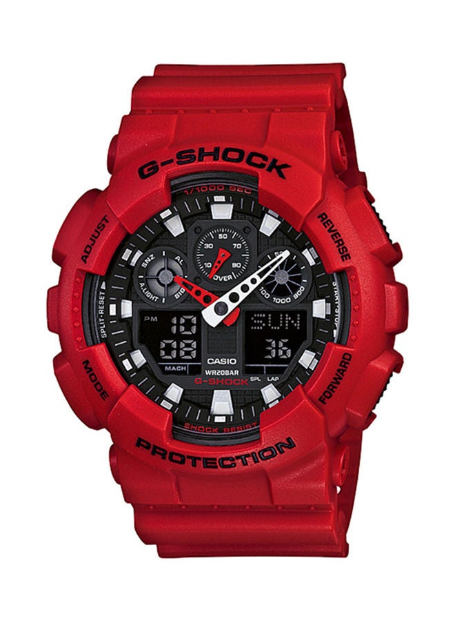 G-SHOCK Men's Analog Plus Digital Round Water Resistance Wrist Watch GA-100B-4ADR 