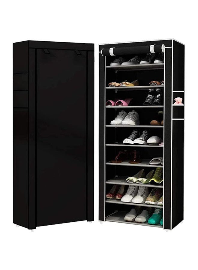 ALMUFARREJ - Shoe Rack 9 Shelves Black 60x30x160cm - Image 1