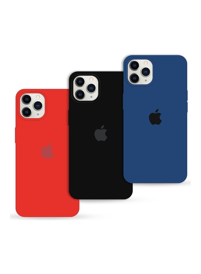 MARGOUN - 3 Pack Silicone Case Soft Slim Liquid Gel Silicone Shockproof Phone Cover Microfiber Lining Full Body Protection For Apple iPhone 12 Pro Max 6.5 Inch Dark Blue/Black/Red - Image 1