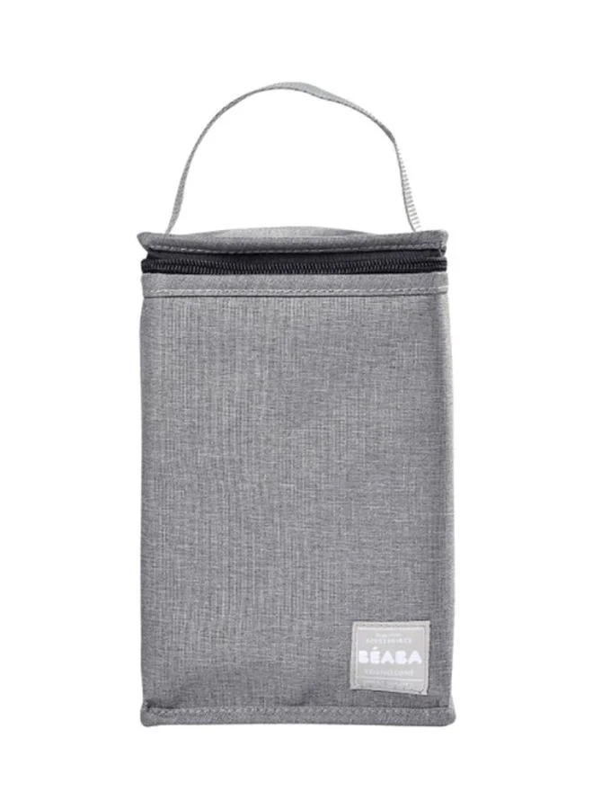 BEABA Insulated Baby Meal Pouch Large Capacity Thermal Bottle Storagebag For Carrying Full Meals Foldable Soft Waterproof Material Grey