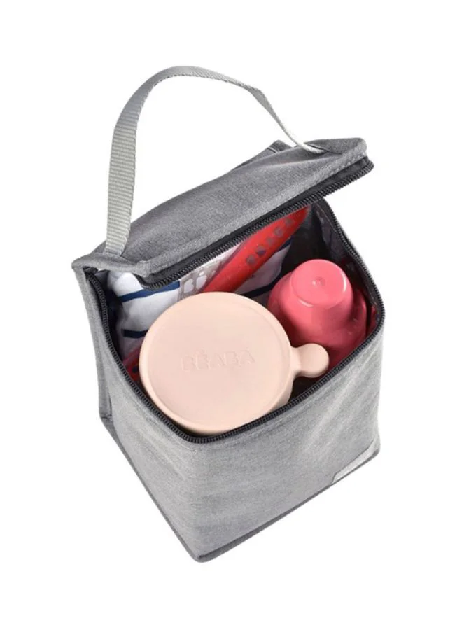 BEABA Insulated Baby Meal Pouch Large Capacity Thermal Bottle Storagebag For Carrying Full Meals Foldable Soft Waterproof Material Grey