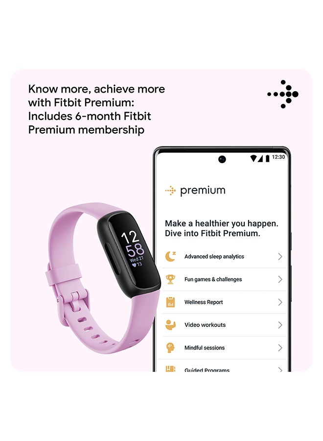 Fitbit - Inspire 3 Activity Tracker with 6-months Premium Membership Included, up to 10 days battery life and Daily Readiness Score, Lilac Bliss - Image 1