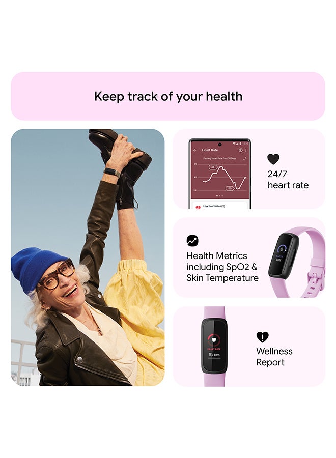 Fitbit - Inspire 3 Activity Tracker with 6-months Premium Membership Included, up to 10 days battery life and Daily Readiness Score, Lilac Bliss - Image 1