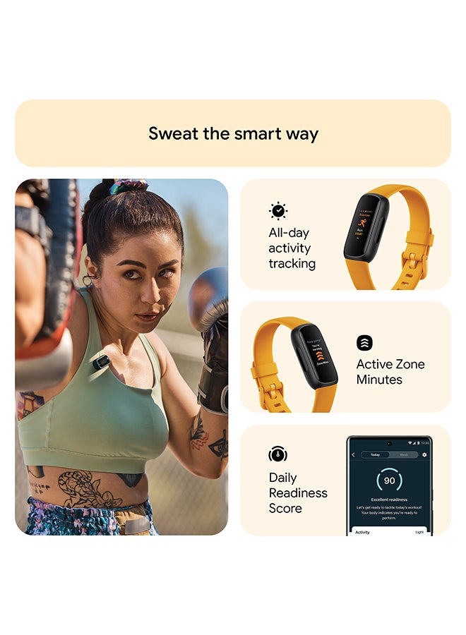 Fitbit - Inspire 3 Activity Tracker with 6-months Premium Membership Included, up to 10 days battery life and Daily Readiness Score, Morning Glow - Image 1
