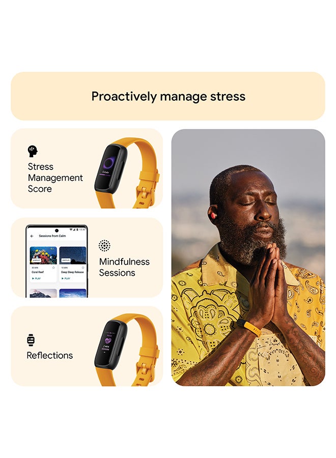 Fitbit - Inspire 3 Activity Tracker with 6-months Premium Membership Included, up to 10 days battery life and Daily Readiness Score, Morning Glow - Image 1