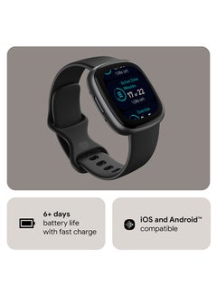 Fitbit Versa 4, Health & Fitness Smartwatch with Built-in GPS and Up To 6+ Days Battery Life, 6-months Premium Membership Included, compatible with Android and iOS Black/Graphite  - Image 2