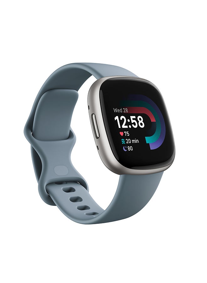 Fitbit - Versa 4, Health & Fitness Smartwatch with Built-in GPS and Up To 6+ Days Battery Life, 6-months Premium Membership Included, compatible with Android and iOS Waterfall Blue/Platinum - Image 1