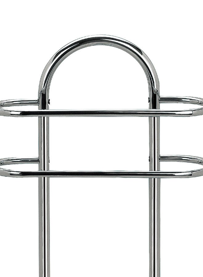 Amal - Stainless Steel Two Layers Freestanding Multipurpose Rack For Towel & Linen, Premium Quality, Home, Office & Restaurant Use, Sturdy & Durable Silver 44.5x18.92cm - Image 1