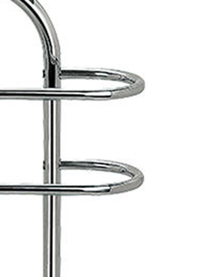 Amal - Stainless Steel Two Layers Freestanding Multipurpose Rack For Towel & Linen, Premium Quality, Home, Office & Restaurant Use, Sturdy & Durable Silver 44.5x18.92cm - Image 1