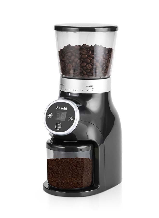 Saachi - Coffee Grinder With 31 Gring Settings, Power Saving Mode and Anti-Splash System for Easy Cleaning 200 W NL-CG-4966-BK Black - Image 1