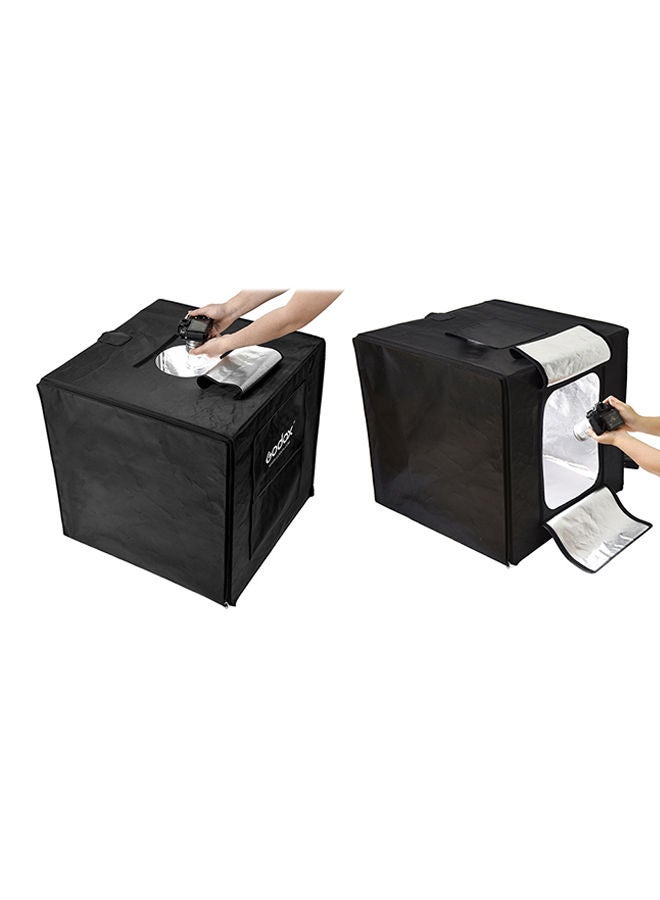 Mini Studio Photography Softbox Tent With 2 LED Light Board Set Black