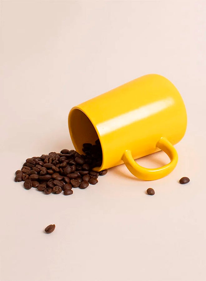 Prickly Pear Frosted Ceramic Coffee Mug Yellow  - Image 2