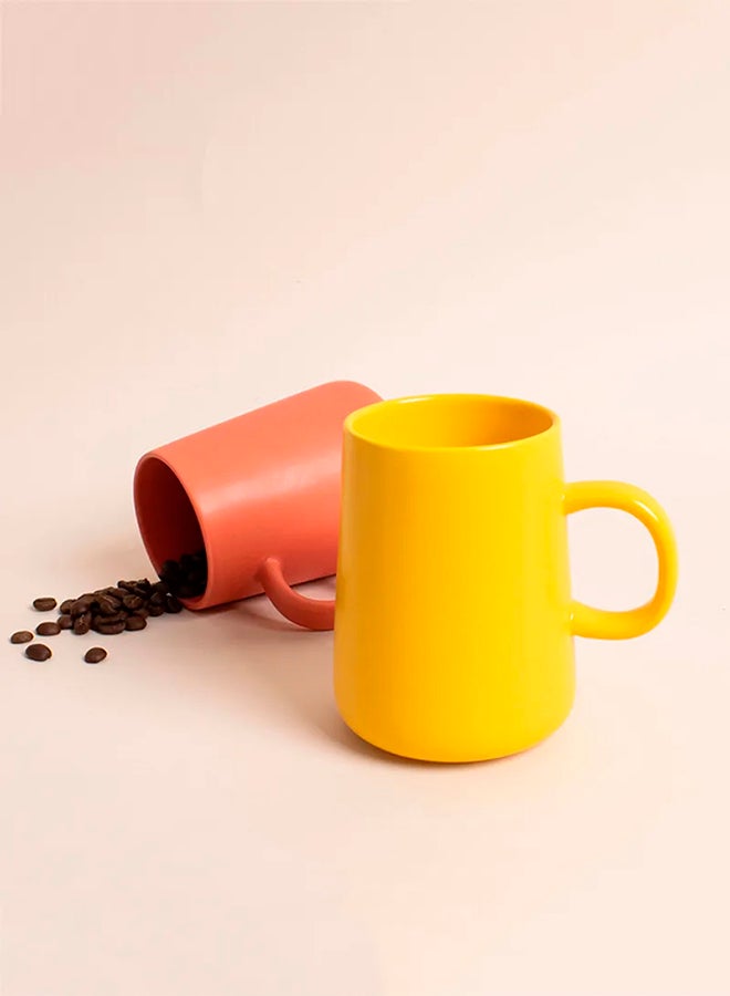 Prickly Pear Frosted Ceramic Coffee Mug Yellow  - Image 3