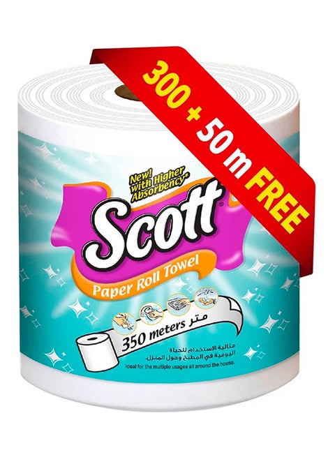Paper Roll Towel, 400 Sheets, 350 + 50 Meters White 350meter