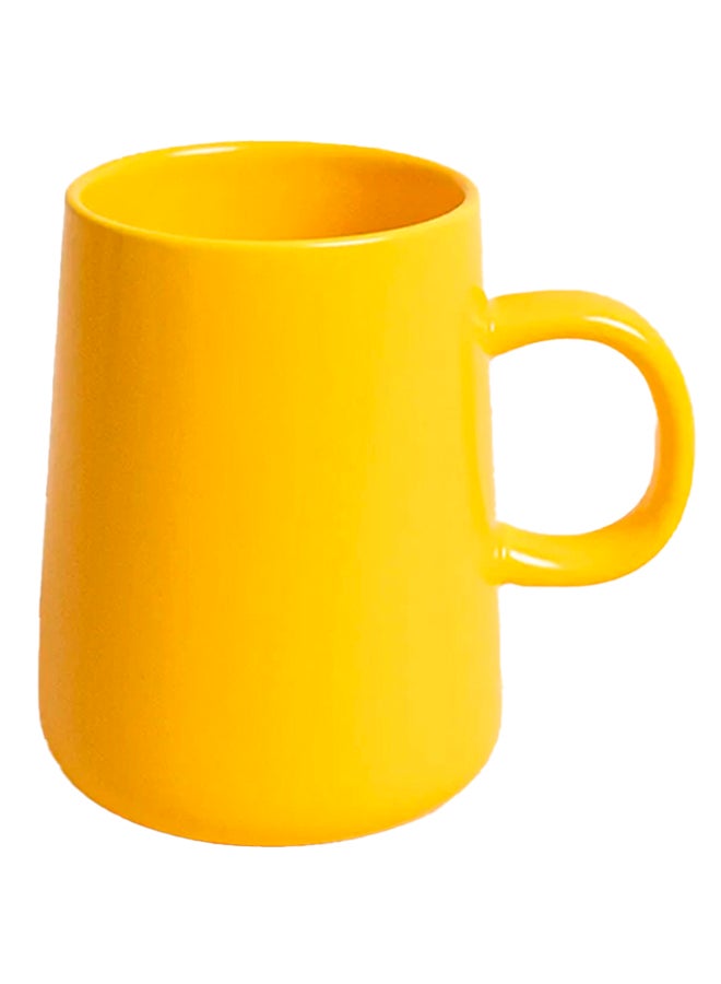 Prickly Pear Frosted Ceramic Coffee Mug Yellow  - Image 1