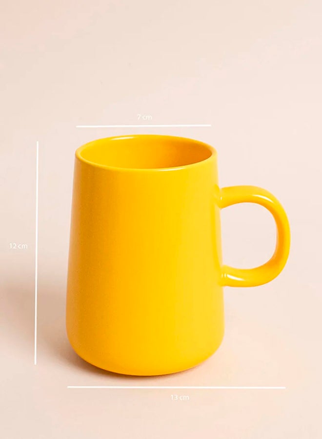 Prickly Pear Frosted Ceramic Coffee Mug Yellow  - Image 4