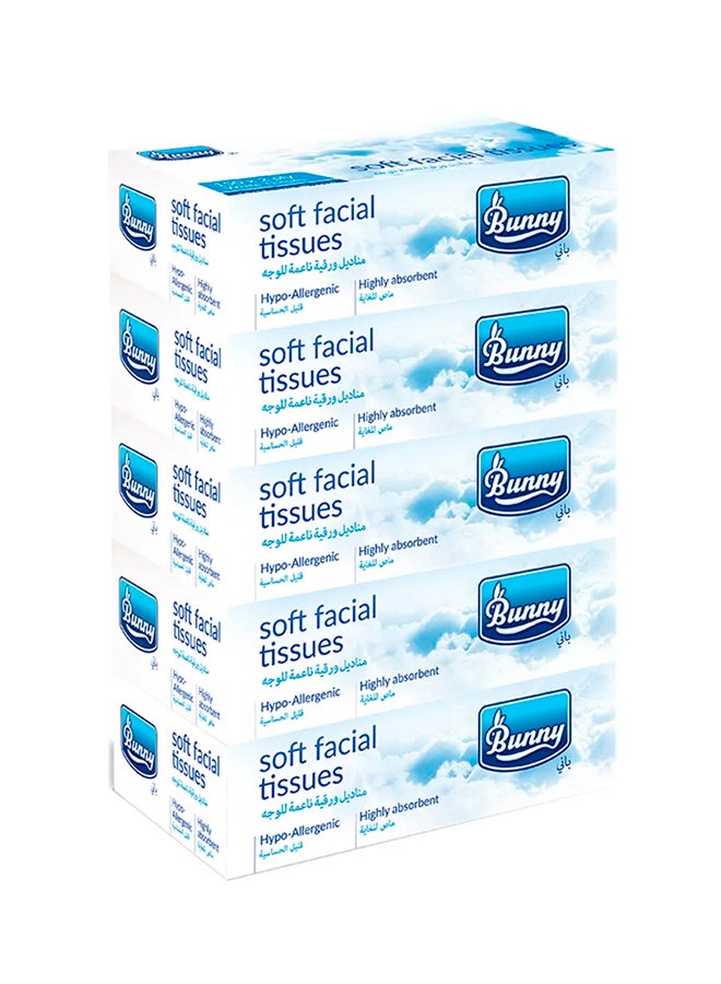 Bunny - Facial Tissues, 2 Ply, 150 Piece, Pack Of 5 White - Image 1
