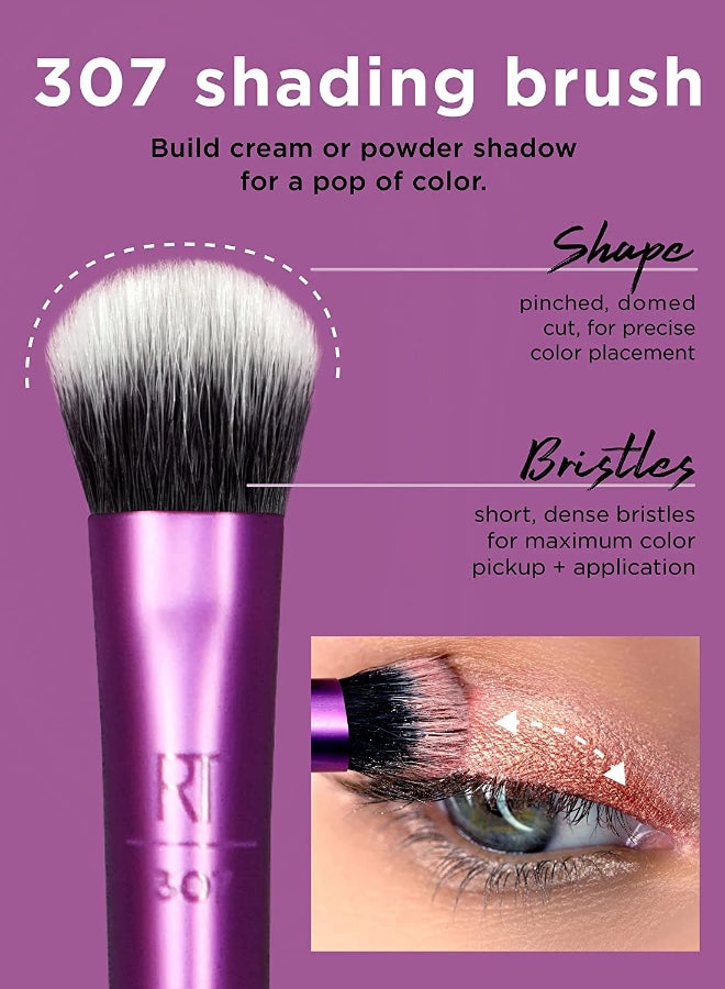 REAL TECHNIQUES - Flawless Base Brush Set and Eyeshadow Brush Set with Miracle Complexion Sponge (Pack Of 4), Orange Multicolour - Image 1