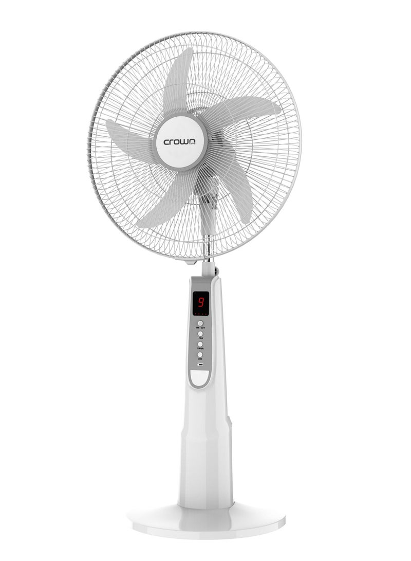 كراون لاين مروحة قابلة للشحن مقاس 18 بوصة 32.0 W RF-241 أبيض  - Image 1