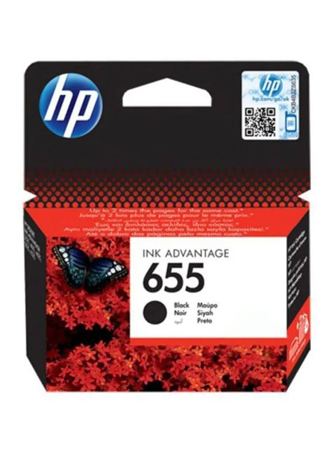 HP 655 Original Ink Advantage Cartridge - CZ109AE Black - Image 1