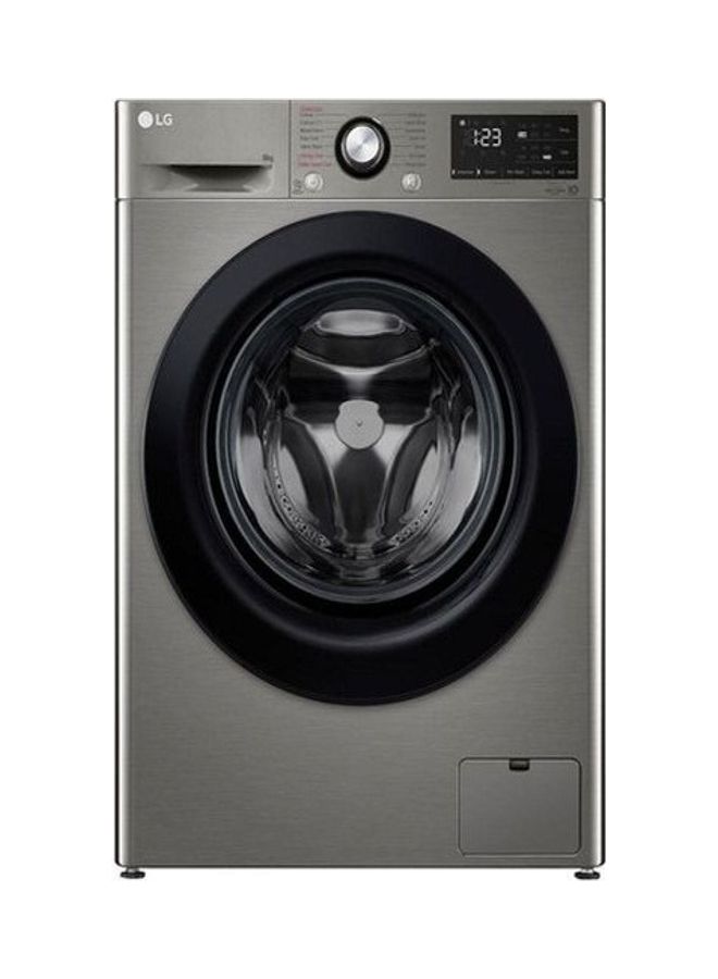 LG - Vivace Front Load Automatic Washing Machine 8 Kg F4R3TYG6P Silver - Image 1