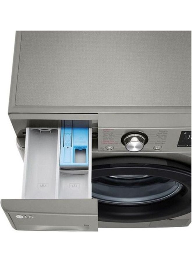 LG - Vivace Front Load Automatic Washing Machine 8 Kg F4R3TYG6P Silver - Image 1