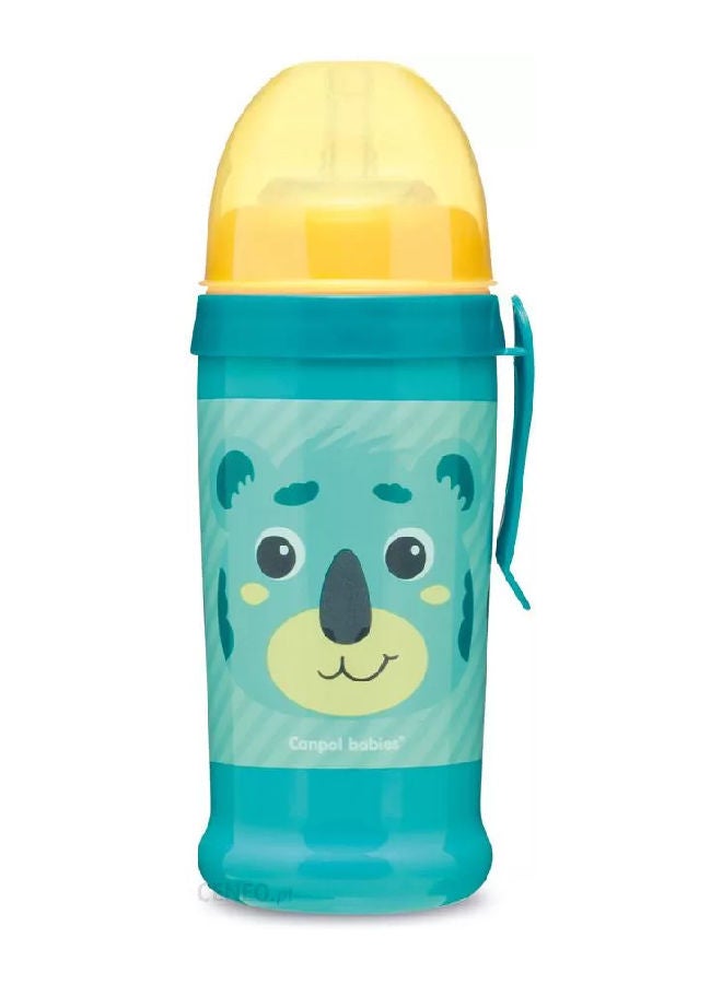 Canpol babies Canpol babies Non-spill Sport Cup with Silicon Straw 350ml HELLO LITTLE turquoise  - Image 4