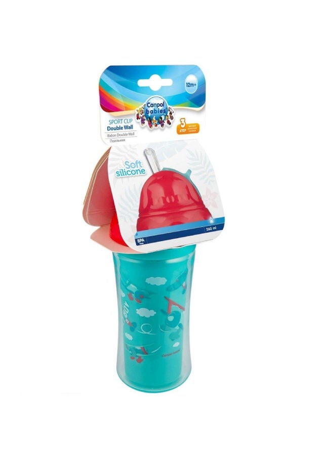 Canpol babies Canpol babies Sport Cup with Silicon Flip Top Straw 260ml planes  - Image 3