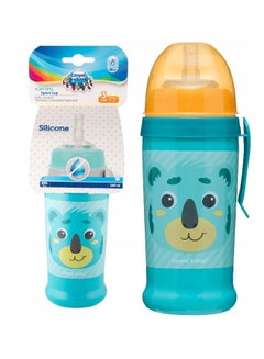 Canpol babies Canpol babies Non-spill Sport Cup with Silicon Straw 350ml HELLO LITTLE turquoise  - Image 3