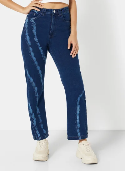 Sivvi x D'Atelier Tie-Dye Straight Jeans Blue