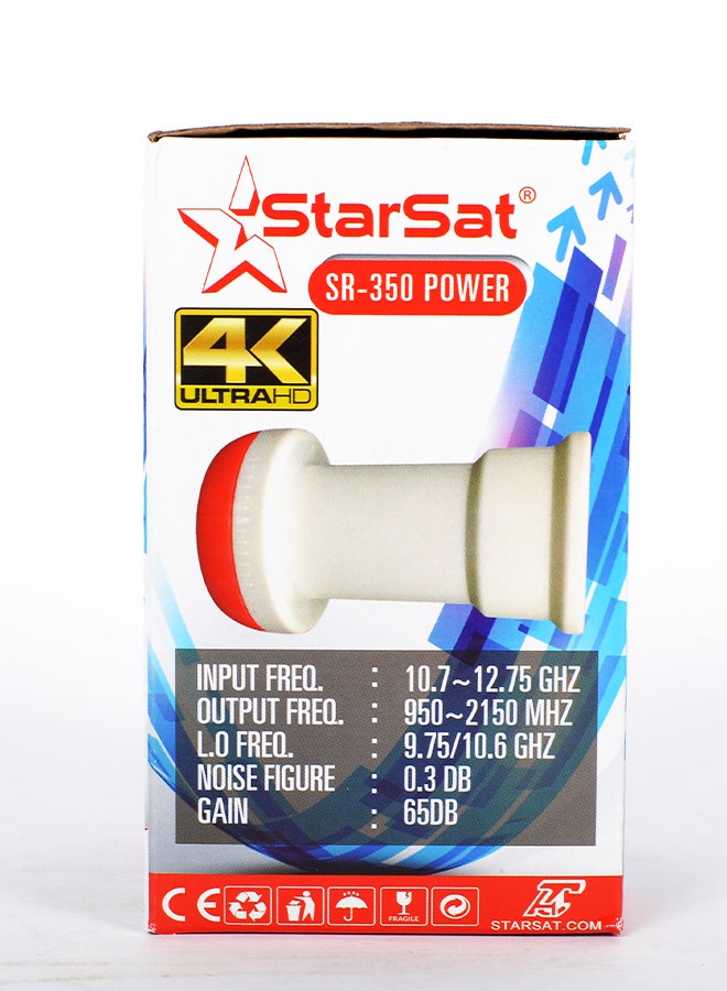 ستارسات جهاز LNBF أحادي يدعم دقة 4K SR-350 POWER أبيض/أحمر  - Image 4