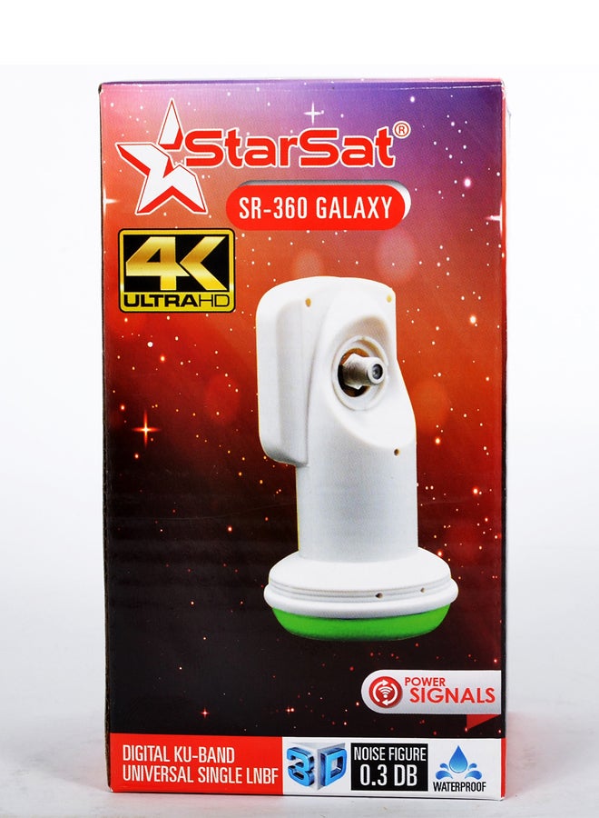 ستارسات جهاز LNBF يناسب جميع الأجهزة و يدعم دقة 4K. SR-360 GALAXY أبيض/أخضر  - Image 2