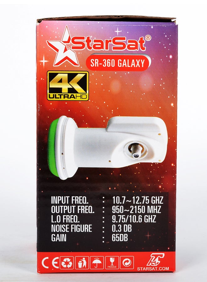 ستارسات جهاز LNBF يناسب جميع الأجهزة و يدعم دقة 4K. SR-360 GALAXY أبيض/أخضر  - Image 4