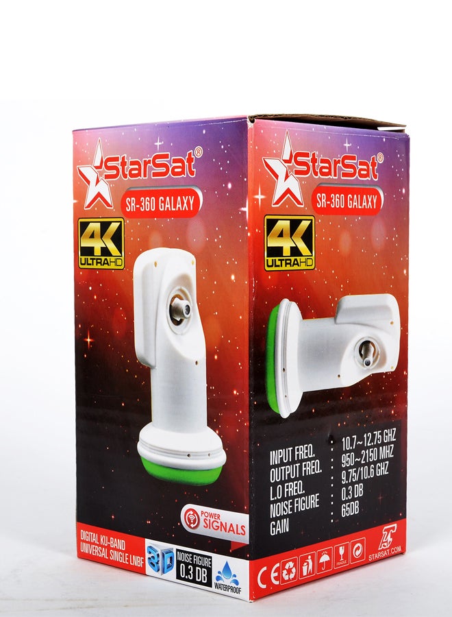 ستارسات جهاز LNBF يناسب جميع الأجهزة و يدعم دقة 4K. SR-360 GALAXY أبيض/أخضر  - Image 3
