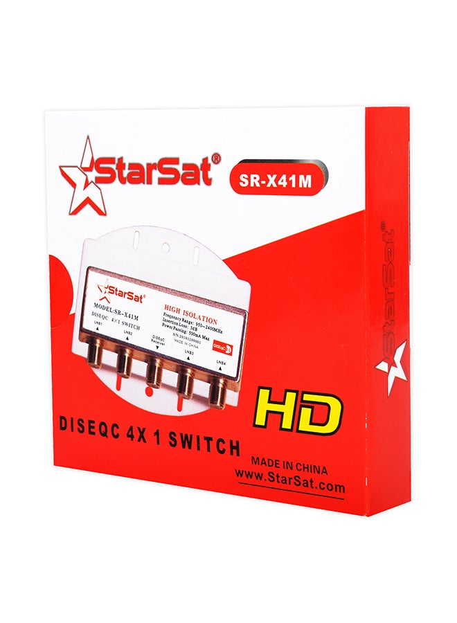 ستارسات DiseQC مفتاح 4 في 1 عالي العزل SR-X41M فضي/أبيض  - Image 3