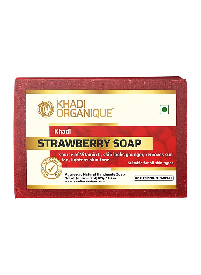 Khadi ORGANIQUE Handmade Strawberry Soap . 125grams - Image 1