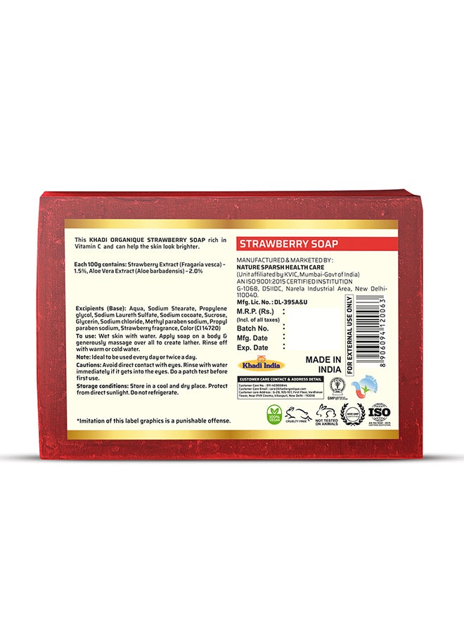 Khadi ORGANIQUE Handmade Strawberry Soap . 125grams - Image 2