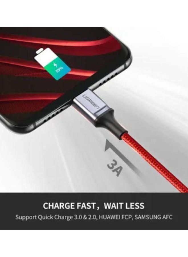 يو جرين - كابل من Type-C إلى USB للشحن السريع ومزامنة البيانات - لون أحمر أحمر - Image 1