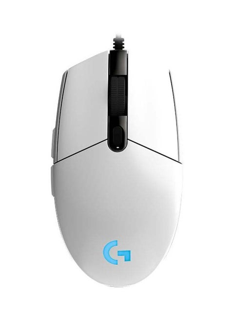 ماوس ألعاب لايت سينك G102 بإضاءة RGB قابلة للتعديل، 6 أزرار قابلة للبرمجة، مستشعر بدرجة الألعاب، وتتبع بقيمة 8000 DPI وبـ 16.8 مليون لون، وبوزن خفيف (بلون أبيض)