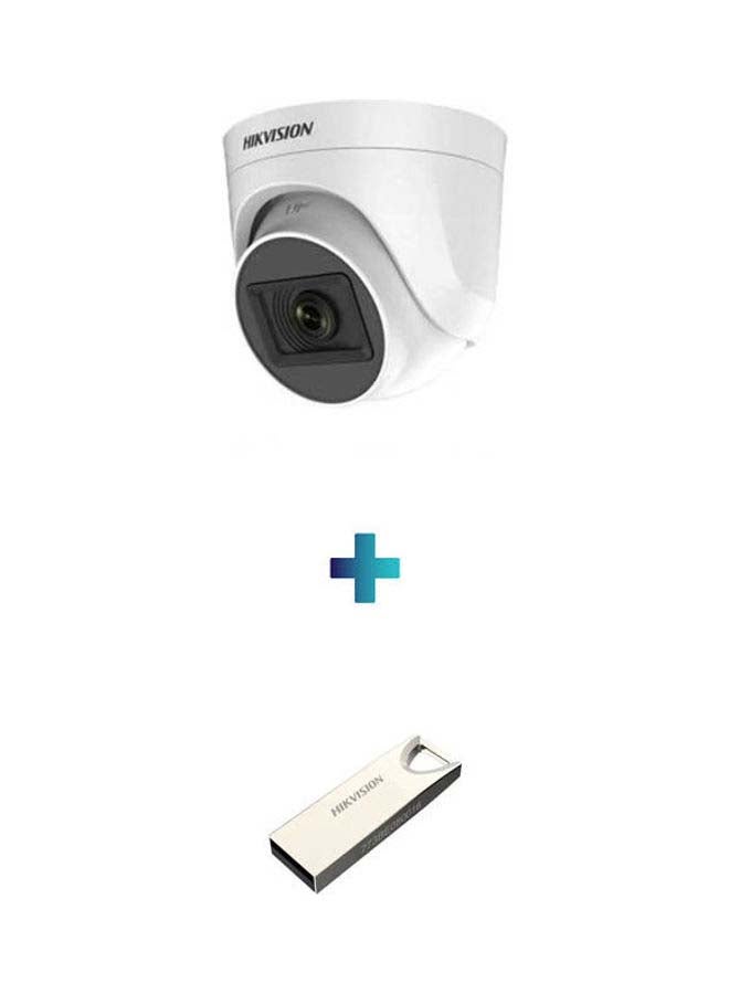 HIKVISION 5 MP Indoor Fixed Turret Camera DS-2CE76H0T-ITPF With Portable USB Flash Drive 32 GB  - Image 1