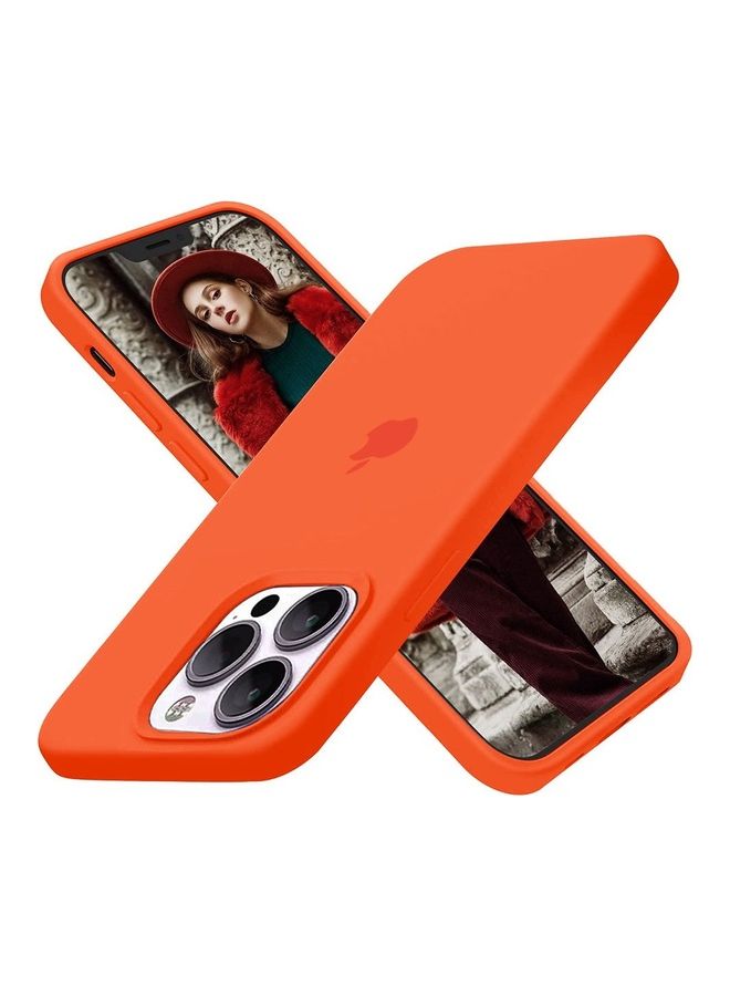 MARGOUN 3 Pack Silicone Case Soft Slim Liquid Gel Silicone Shockproof Phone Cover Microfiber Lining Full Body Protection  For Apple iPhone 13 Pro Max 6.7 Inch Orange/Plum/Light Blue - Image 2