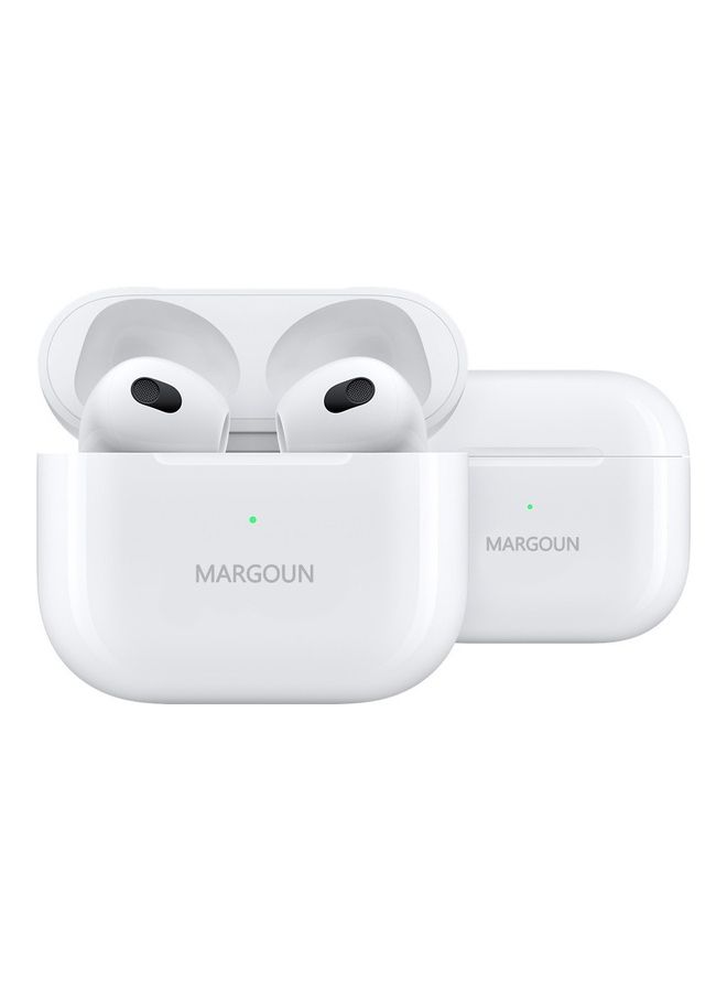 MARGOUN 2Pack Wireless 3rd Generation Bluetooth Earphones with Protective Clear Case Cover Compatible with Android and iOS Phones Easy to Carry with Transparent Case with Carabiner White/Clear - Image 3