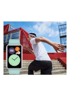 MARGOUN Adjustable Silicone Sport Watch Bands Replacement Wristband Compatible With Huawei Watch Fit 2 Mint Green  - Image 5